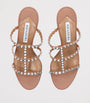 Pink Leather Embellished Tequila Sandals 50