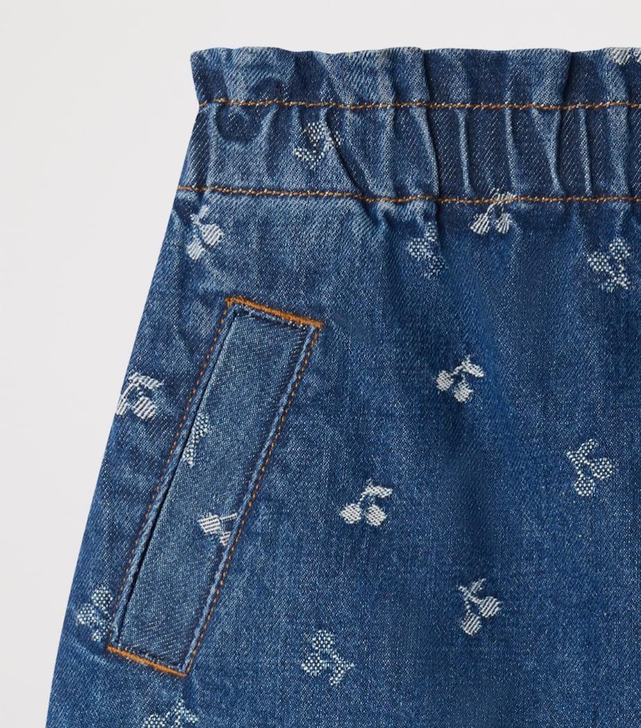 Bonpoint Cherry Jacquard Jensua Denim Skirt (4-8 Years)