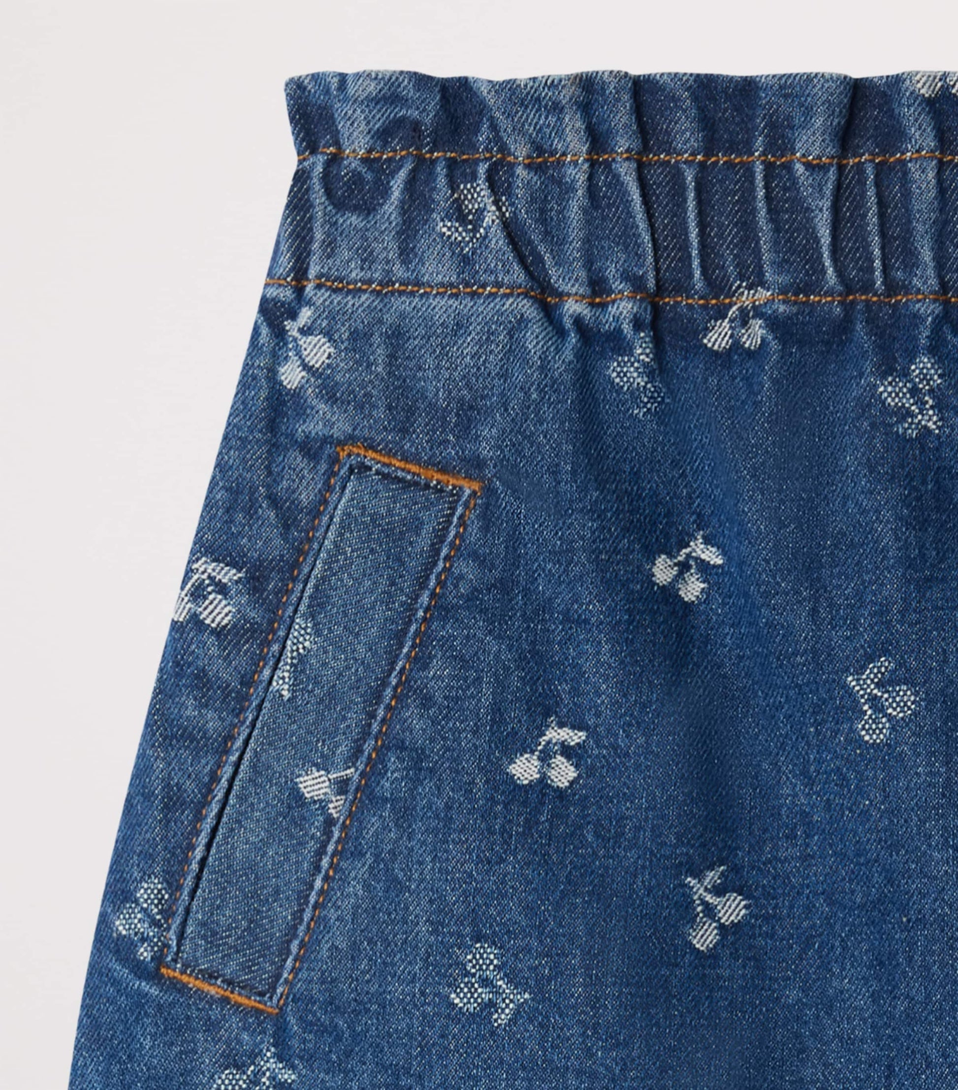 Cherry Jacquard Jensua Denim Skirt (10-14 Years)
