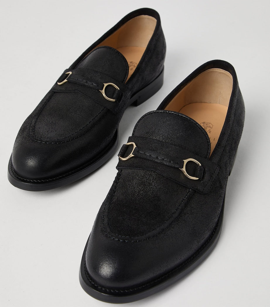 Brunello Cucinelli Suede Ring-Detail Loafers