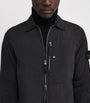 Stone Island Black Nylon Compass Oversized Shirt Jacket