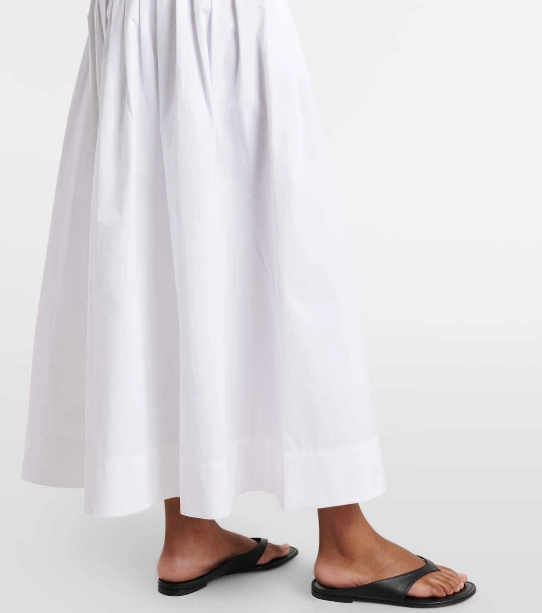 Róhe - Pleated cotton poplin midi skirt