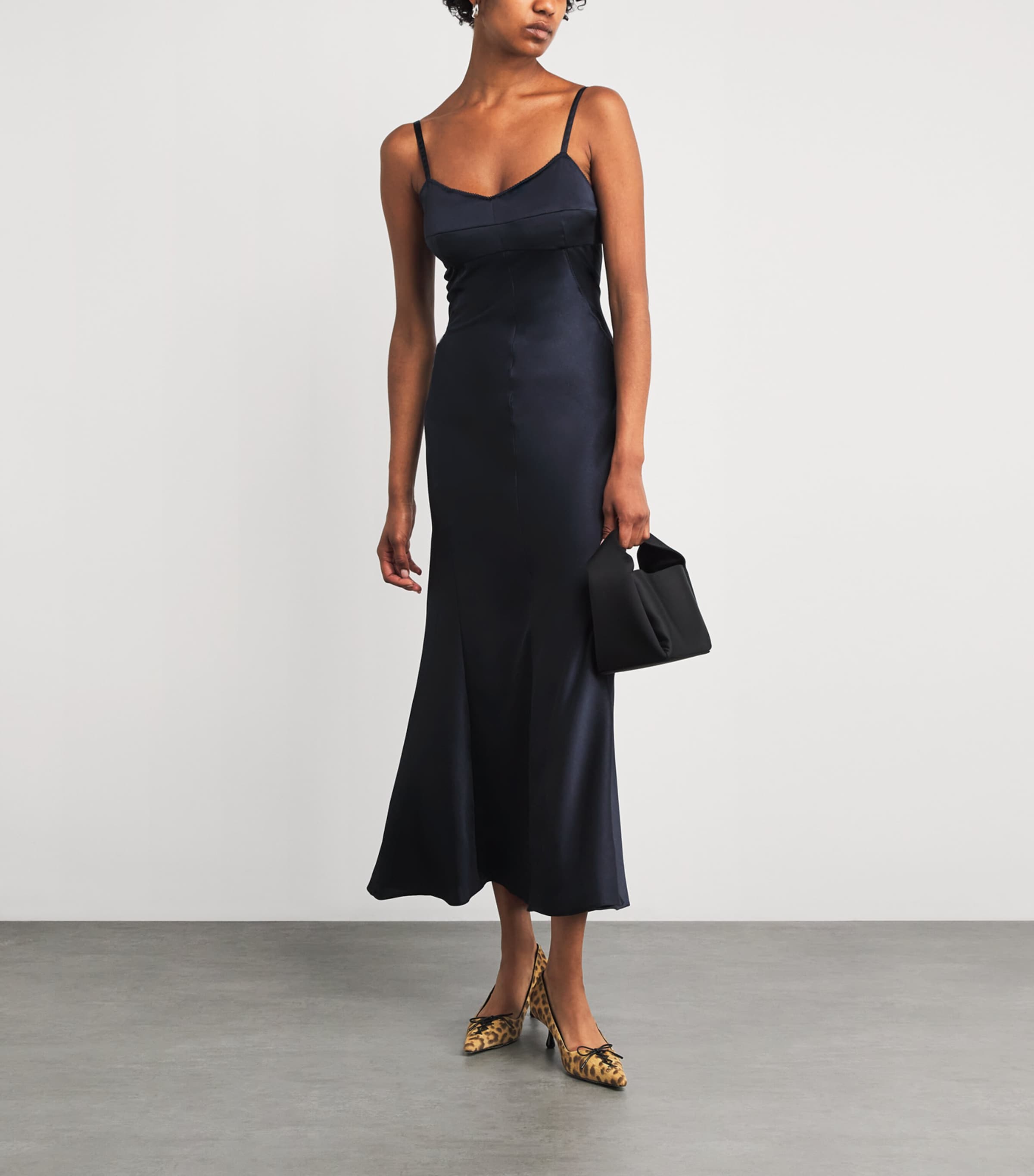 Sandro Paris Blue Satin Maxi Dress