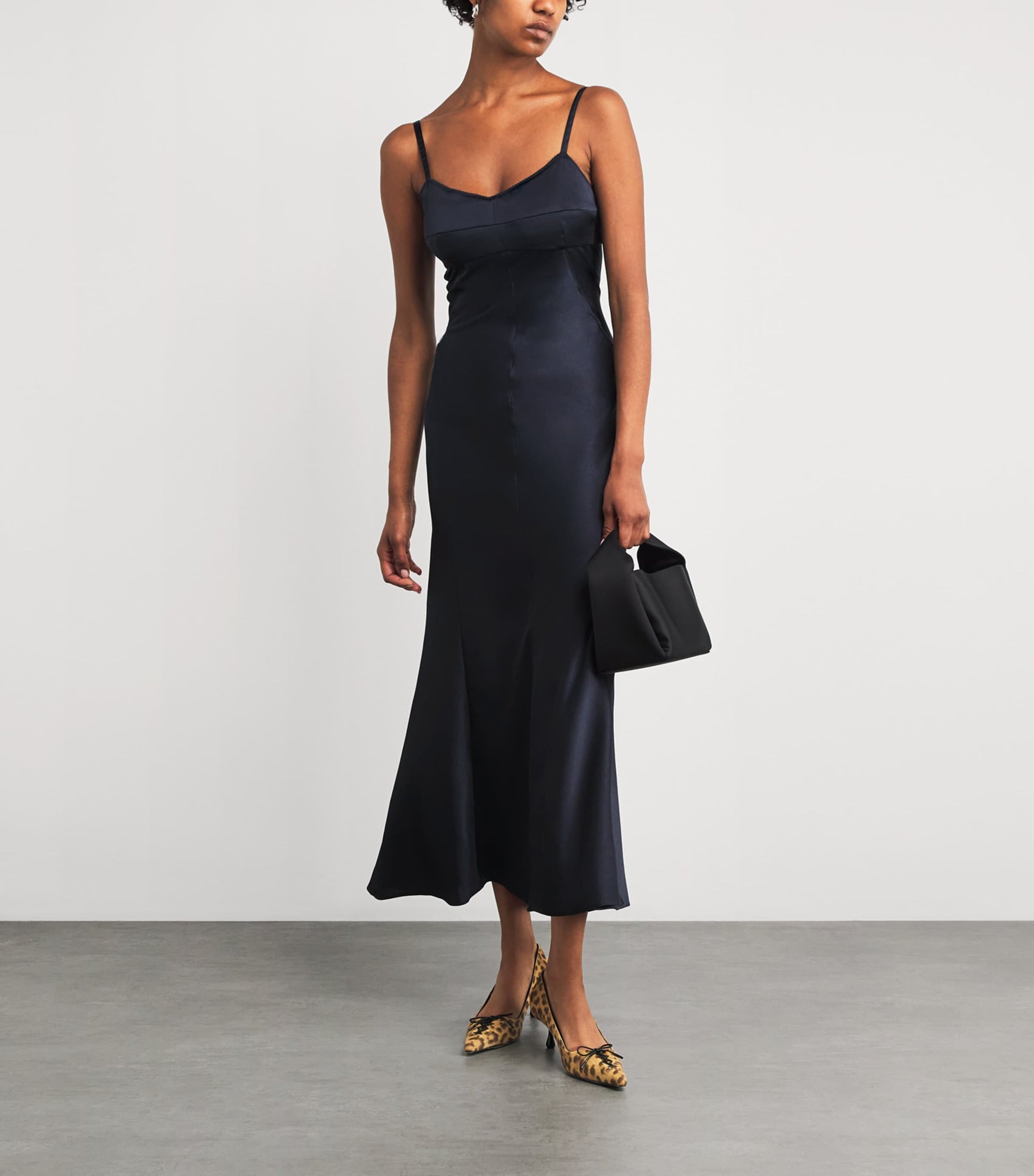 Sandro Paris Blue Satin Maxi Dress