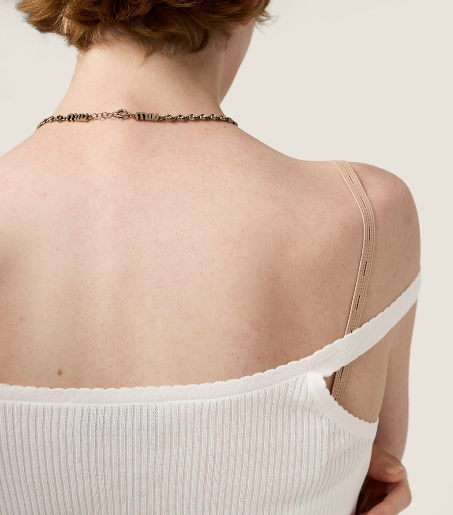 Cotton Knitted Logo Tank Top