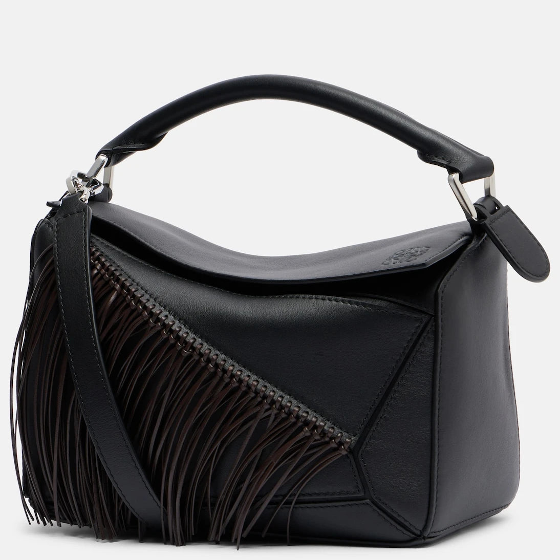 Loewe - Puzzle Small fringed leather shoulder bag