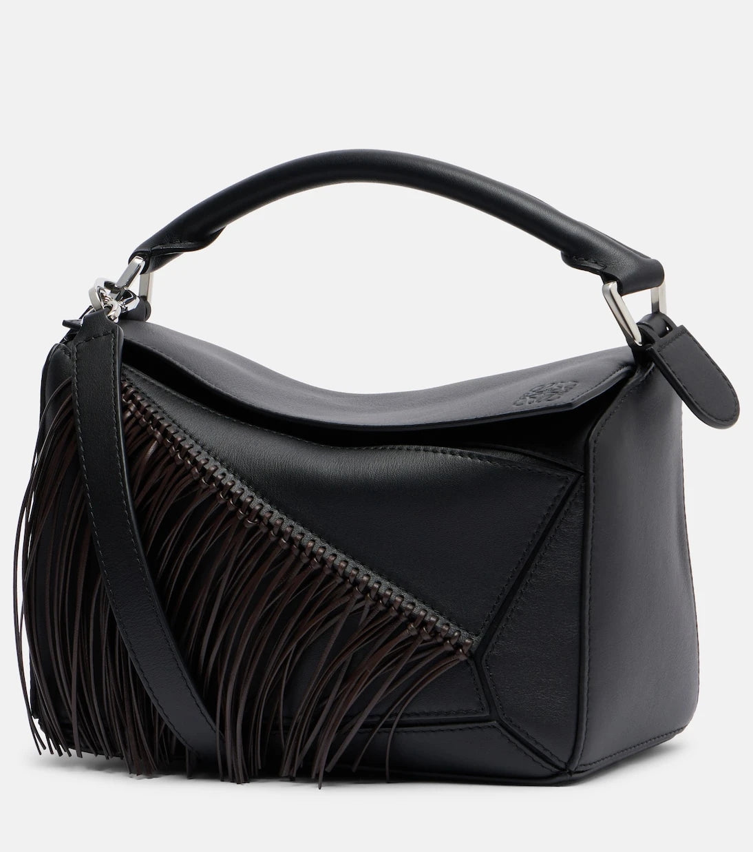 Loewe - Puzzle Small fringed leather shoulder bag
