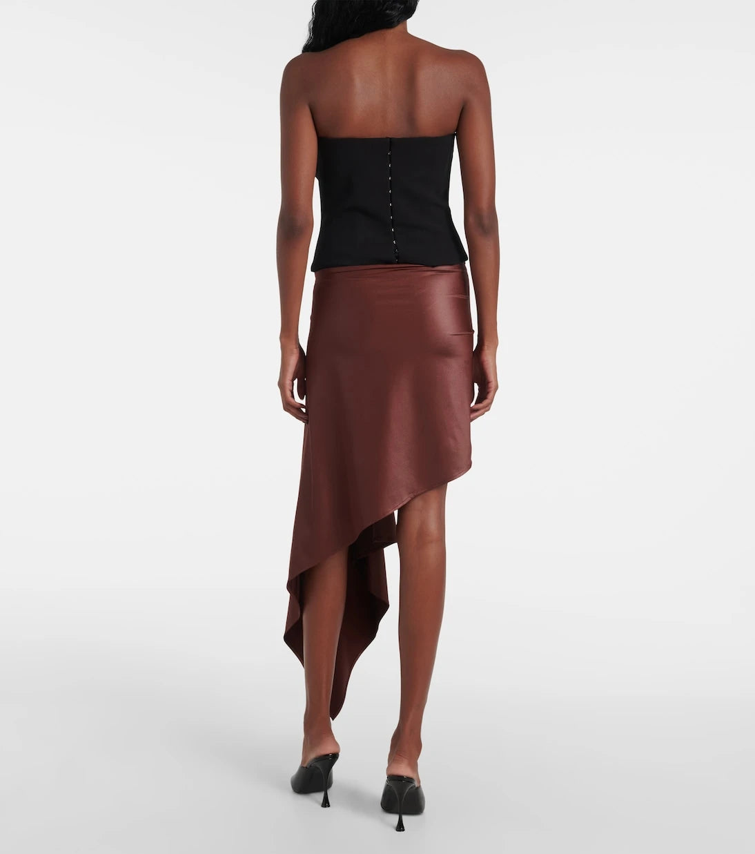 Magda Butrym - Floral-appliqué satin miniskirt
