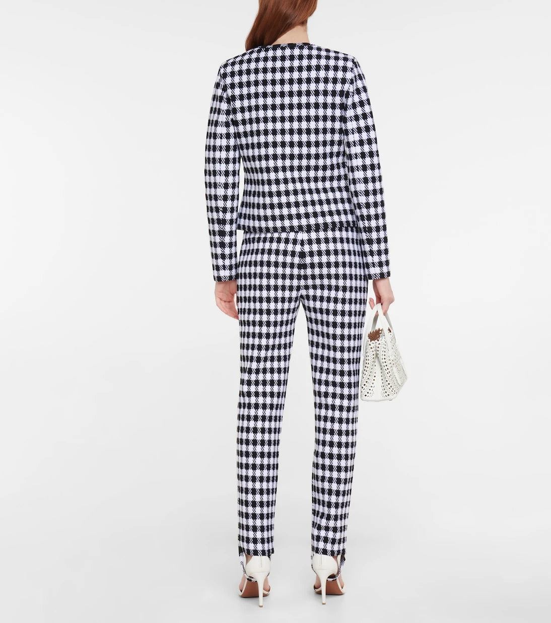 Alaïa - High-rise checked stirrup pants