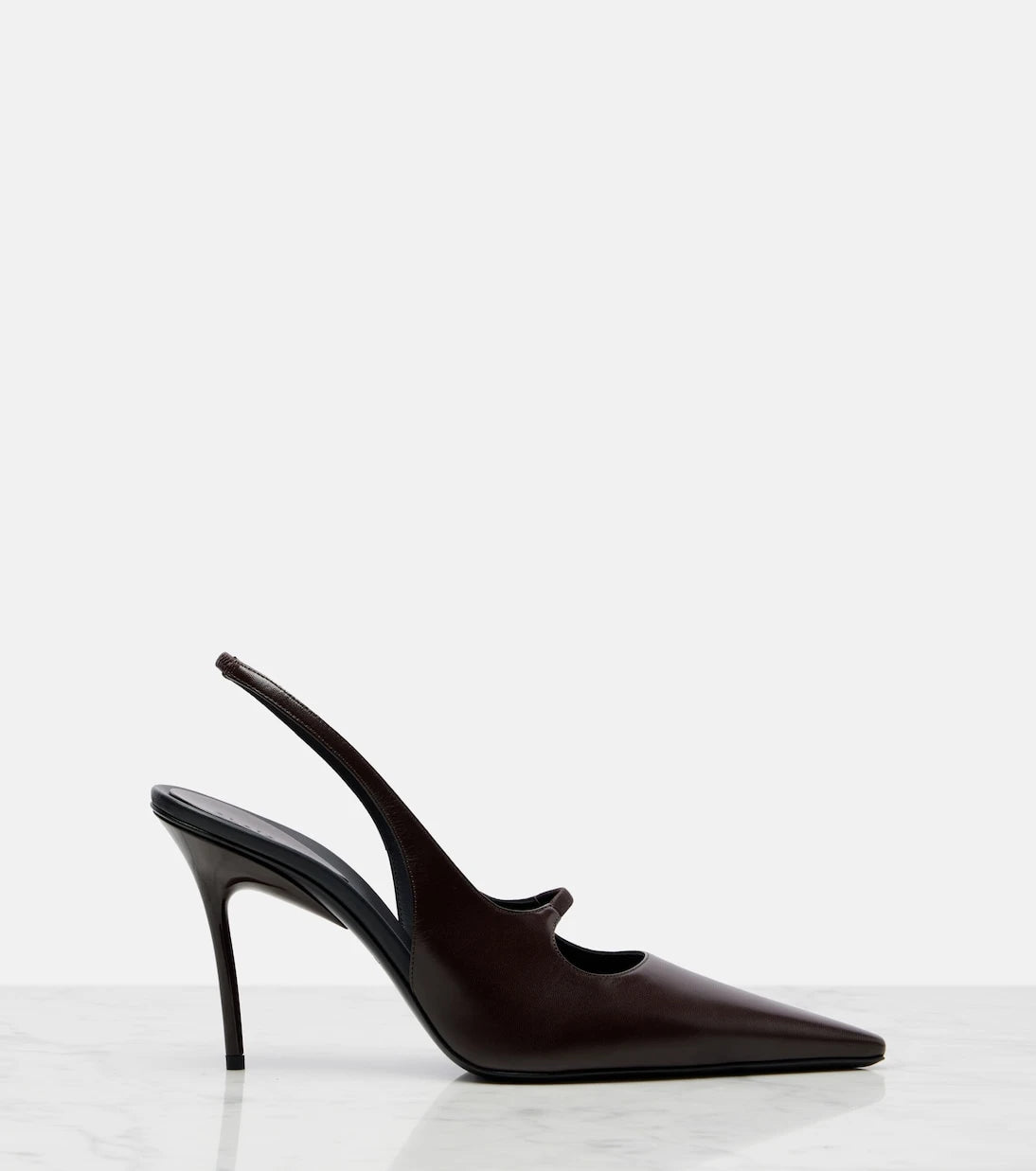 Alaïa - Drop leather slingback pumps