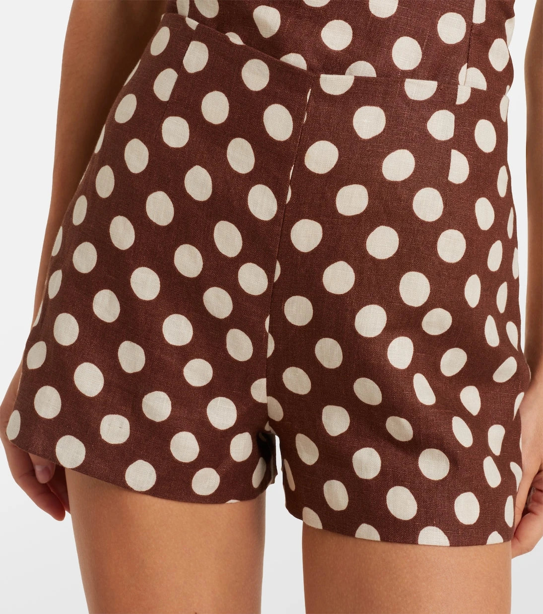 Faithfull - Lila polka-dot linen shorts