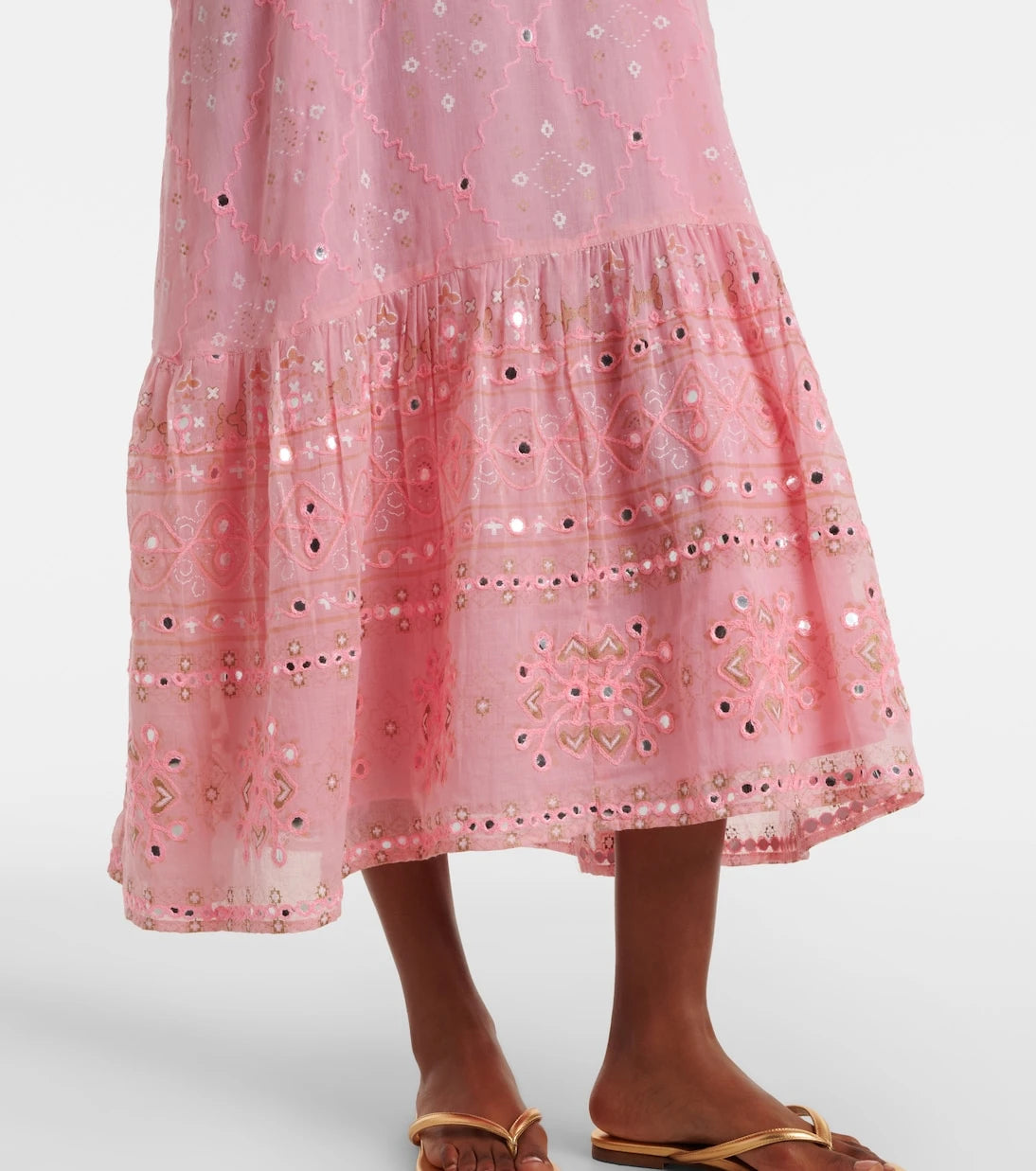 Juliet Dunn - Embellished cotton midi dress
