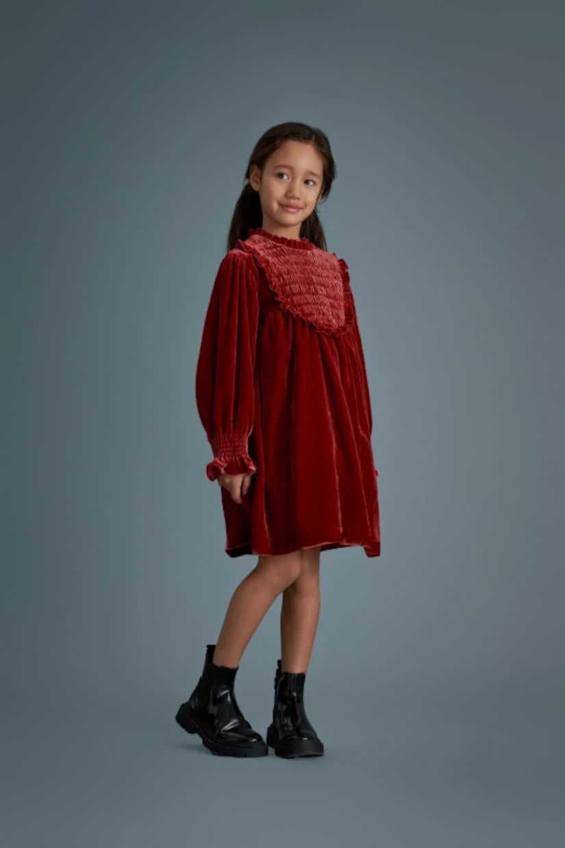 C'era Una Volta - Dolores smocked velvet dress