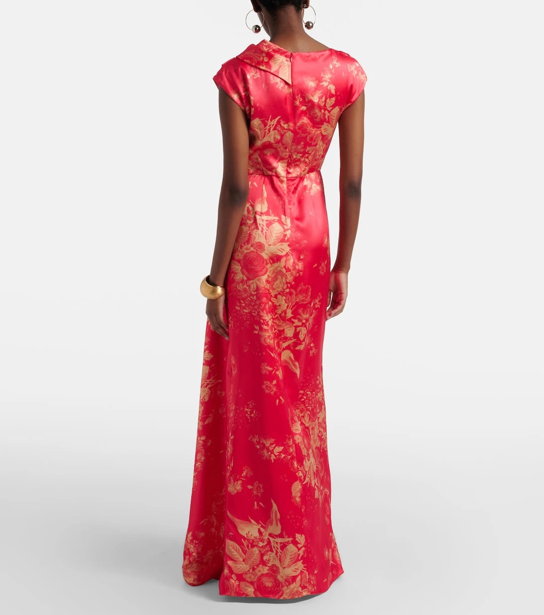 Erdem - Draped floral duchess satin gown