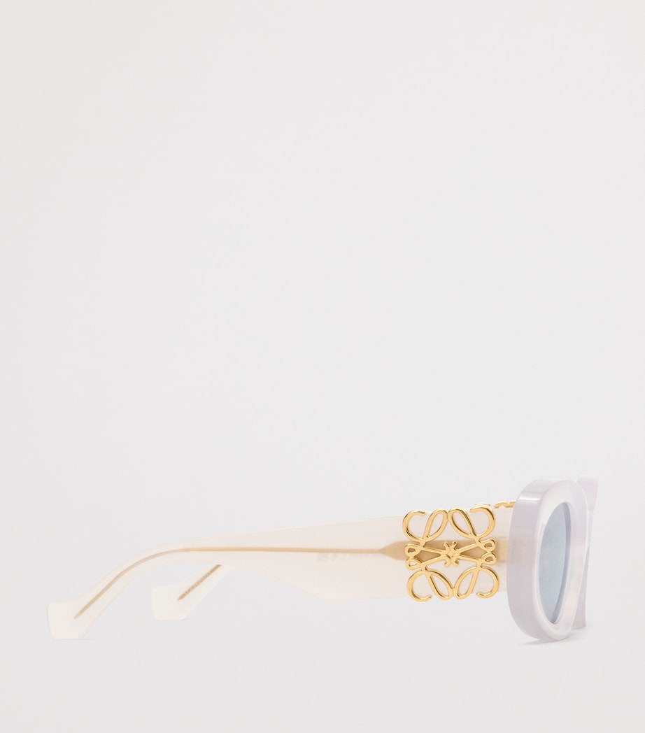 LOEWE White Bevelled Oval Sunglasses
