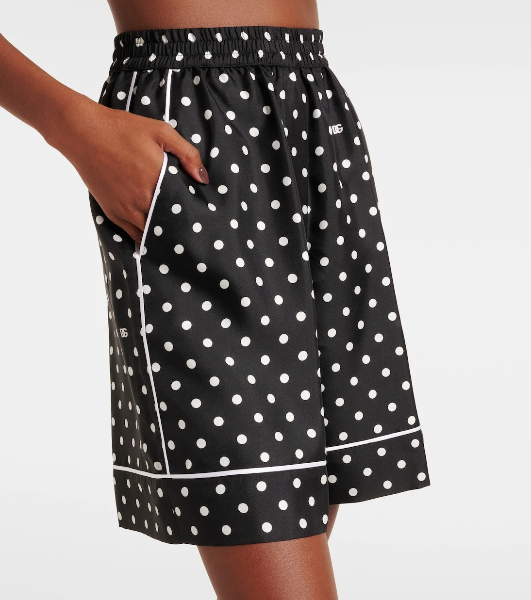 Dolce&Gabbana - Polka-dot silk twill shorts