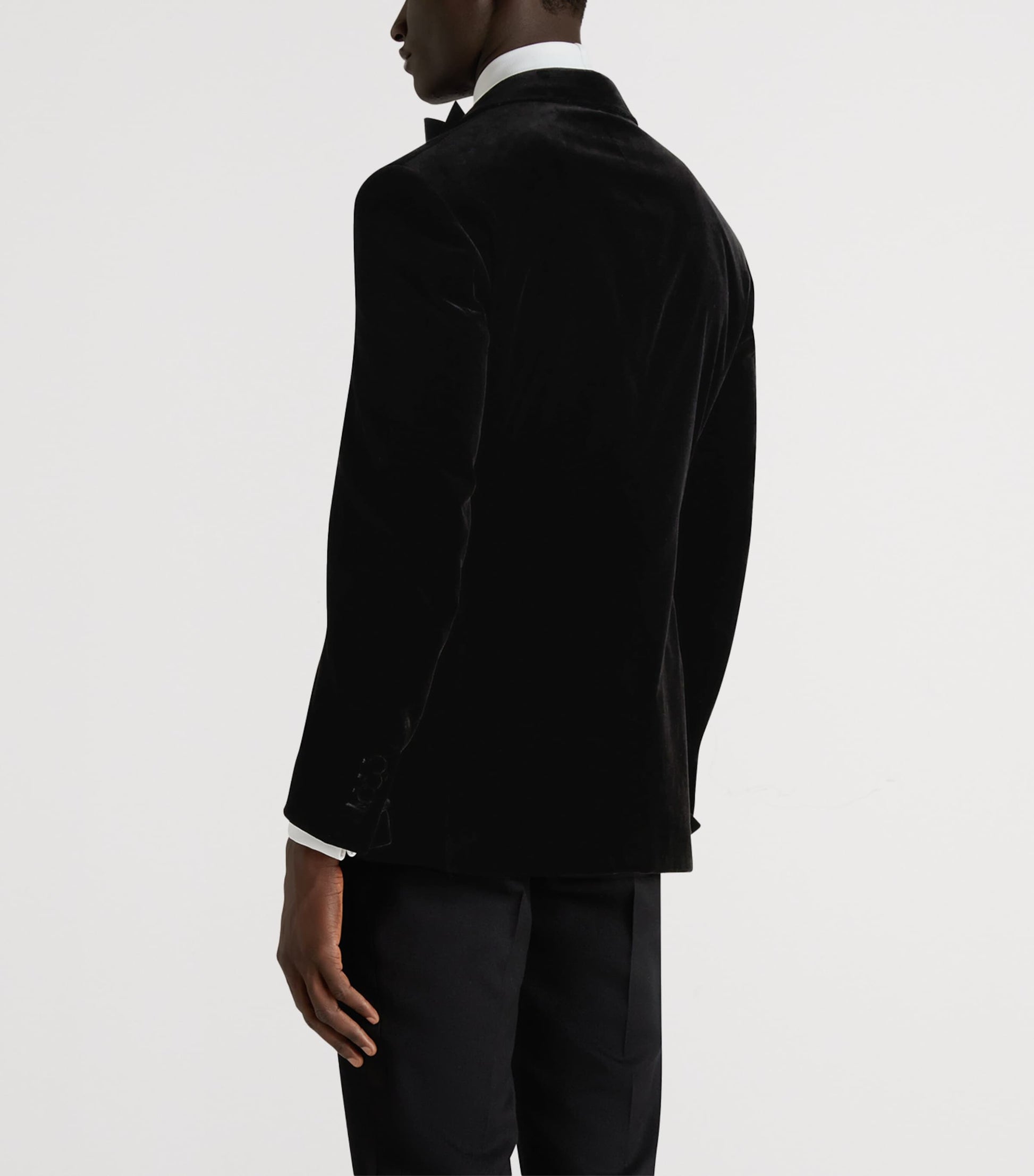 Dunhill Black Supima Cotton Velvet Evening Suit Jacket