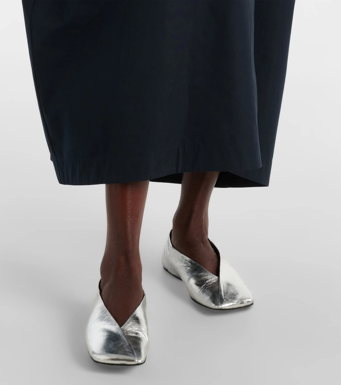 Jil Sander - Metallic leather ballet flats