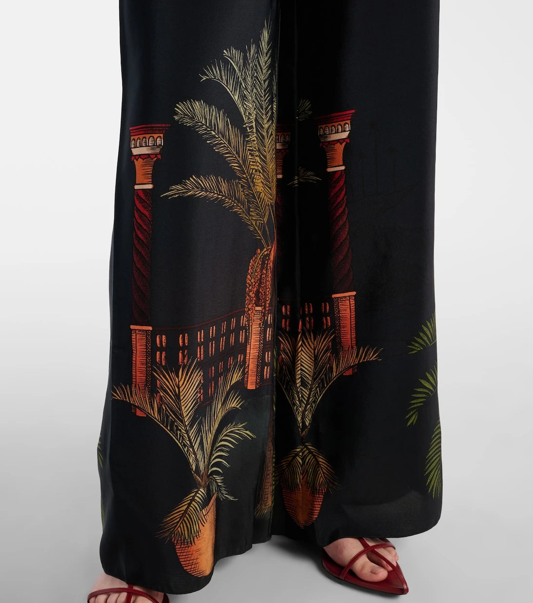 Johanna Ortiz - Printed high-rise silk wide-leg pants