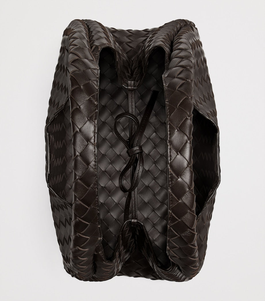 Medium Leather Intrecciato Campana Shoulder Bag