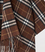 Brown Wool-Cashmere Check Cape