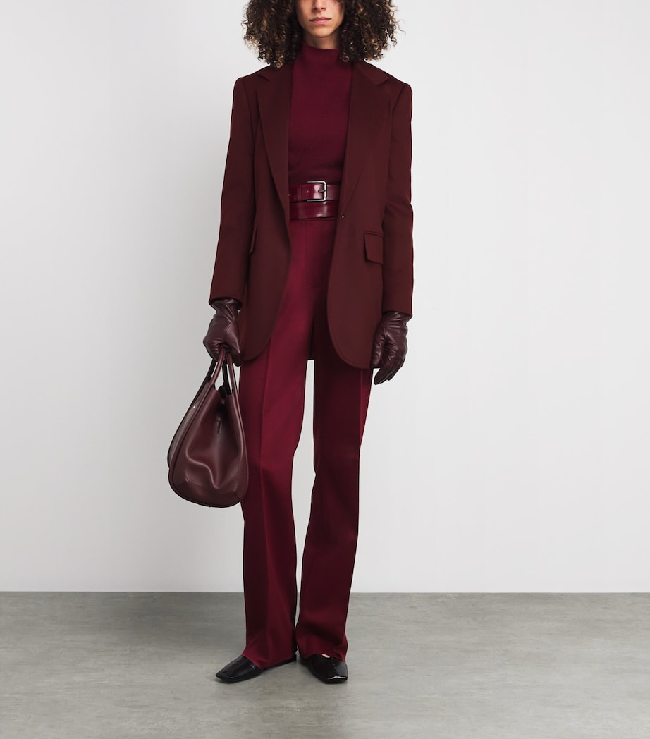 Red Camelwool Single-Breasted Blazer