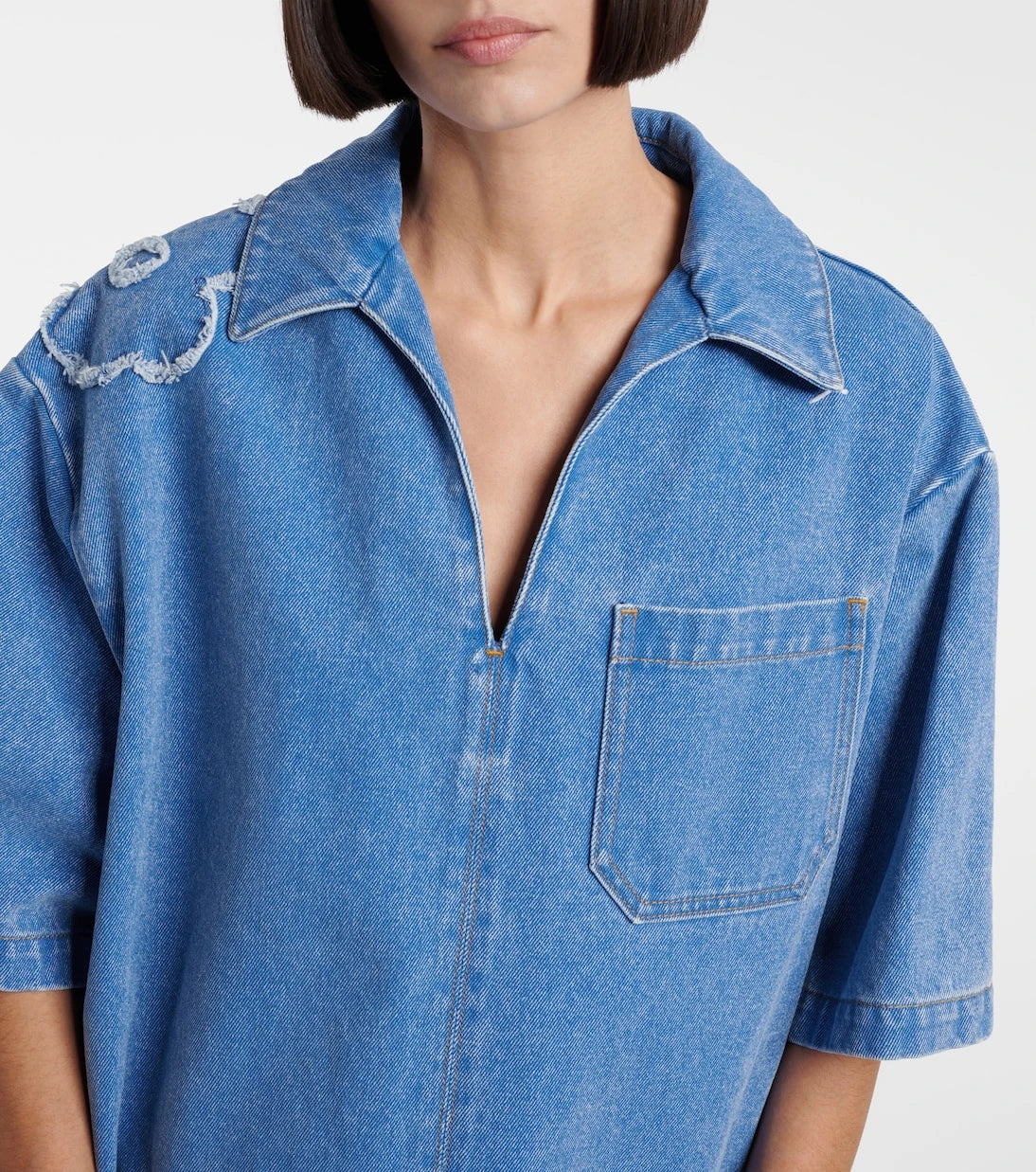 Marni - Patch-appliqué denim minidress