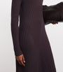 Eleventy Burgundy Wool-Silk Rib-Knit Maxi Dress