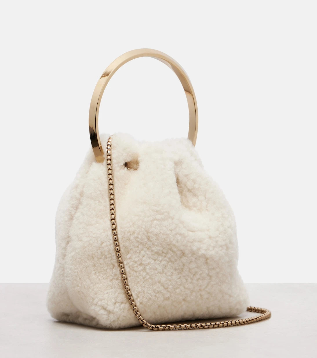 Jimmy Choo - Bon Bon Small shearling bucket bag