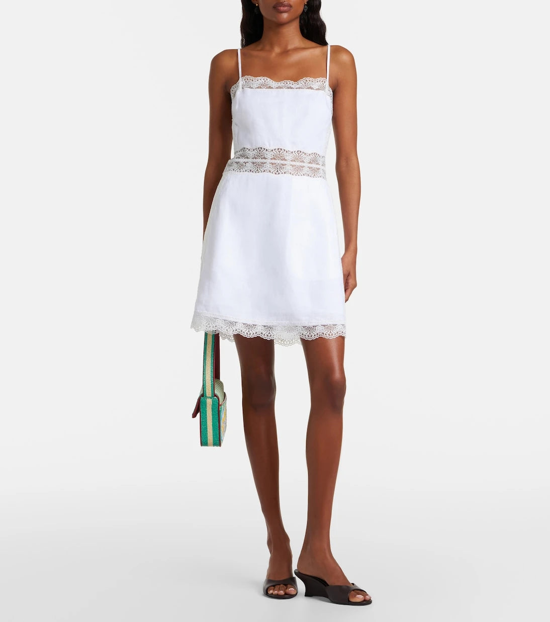 Staud - Amalina lace-trimmed linen minidress