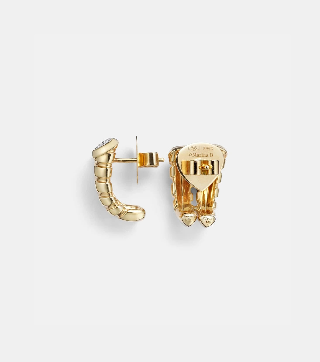 Marina B - Trisolina 18kt gold earrings with diamonds