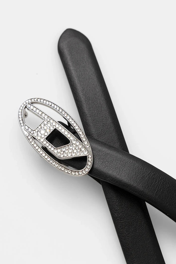 Кожен колан Diesel OVAL D LOGO B-1DR STRASS 20