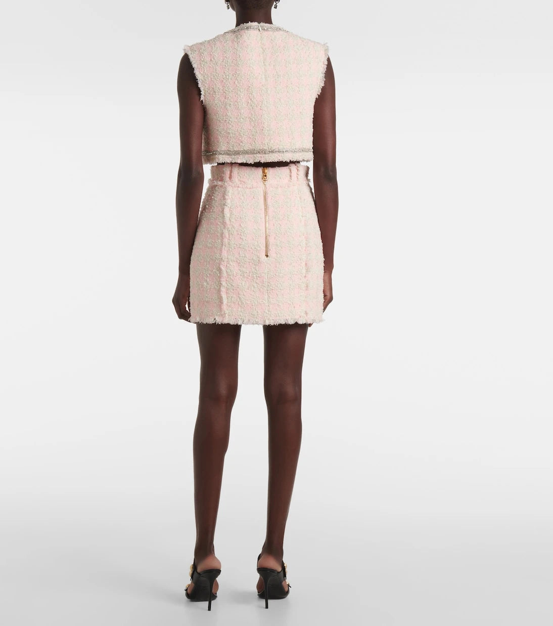 Balmain - Checked tweed miniskirt