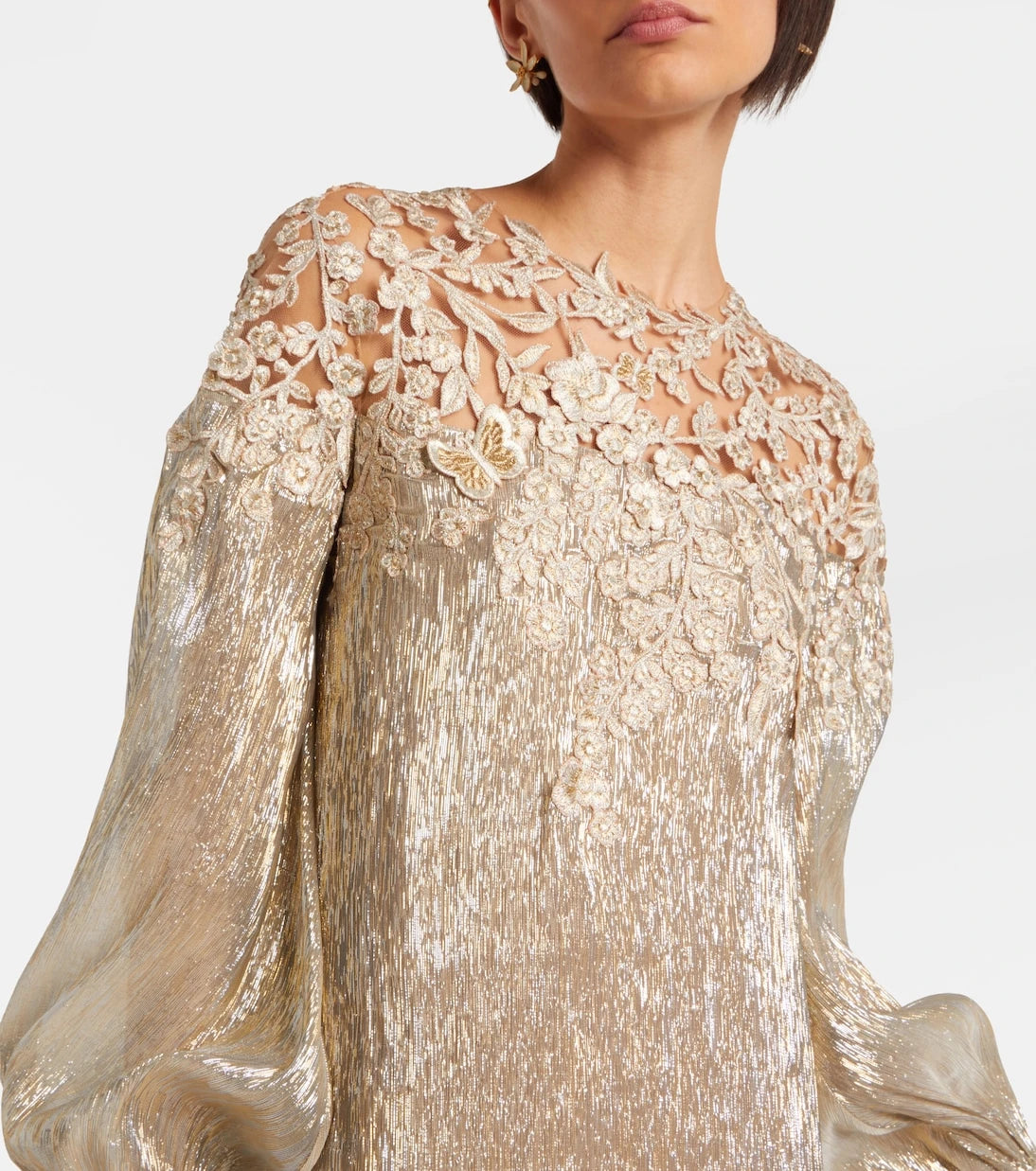 Oscar de la Renta - Embellished silk-blend gown