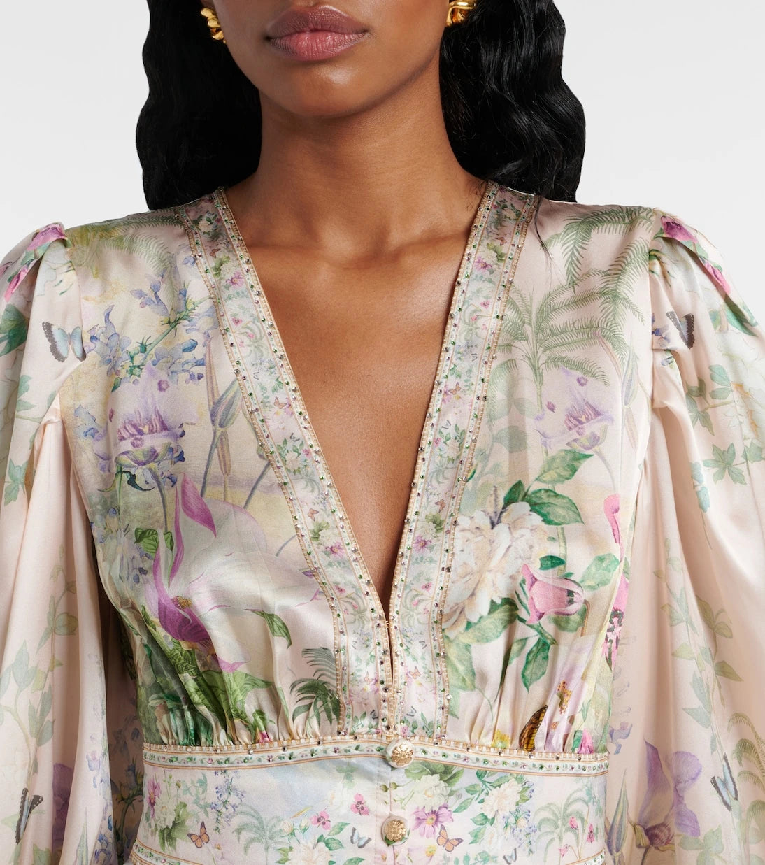 Camilla - Crystal-embellished silk minidress
