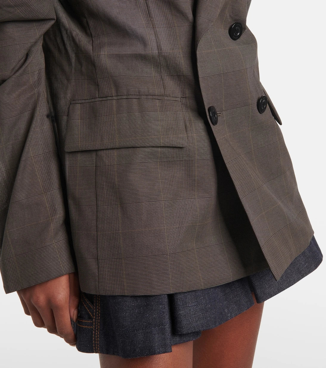 Sacai - بليزر من قماش الفوال القطني