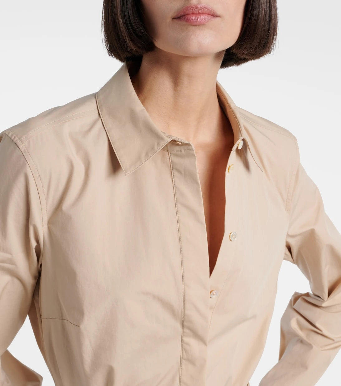 Tory Burch - Pleated cotton-blend shirt dress