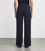 Weekend Max Mara Blue Virgin Wool Wide-Leg Trousers