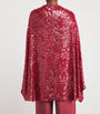 LAPOINTE Pink Oversized Sequin Cape T-Shirt