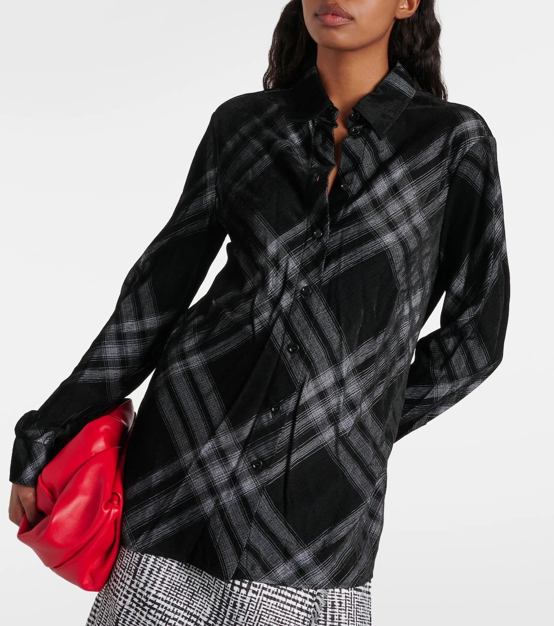 Burberry - Burberry Check velvet shirt