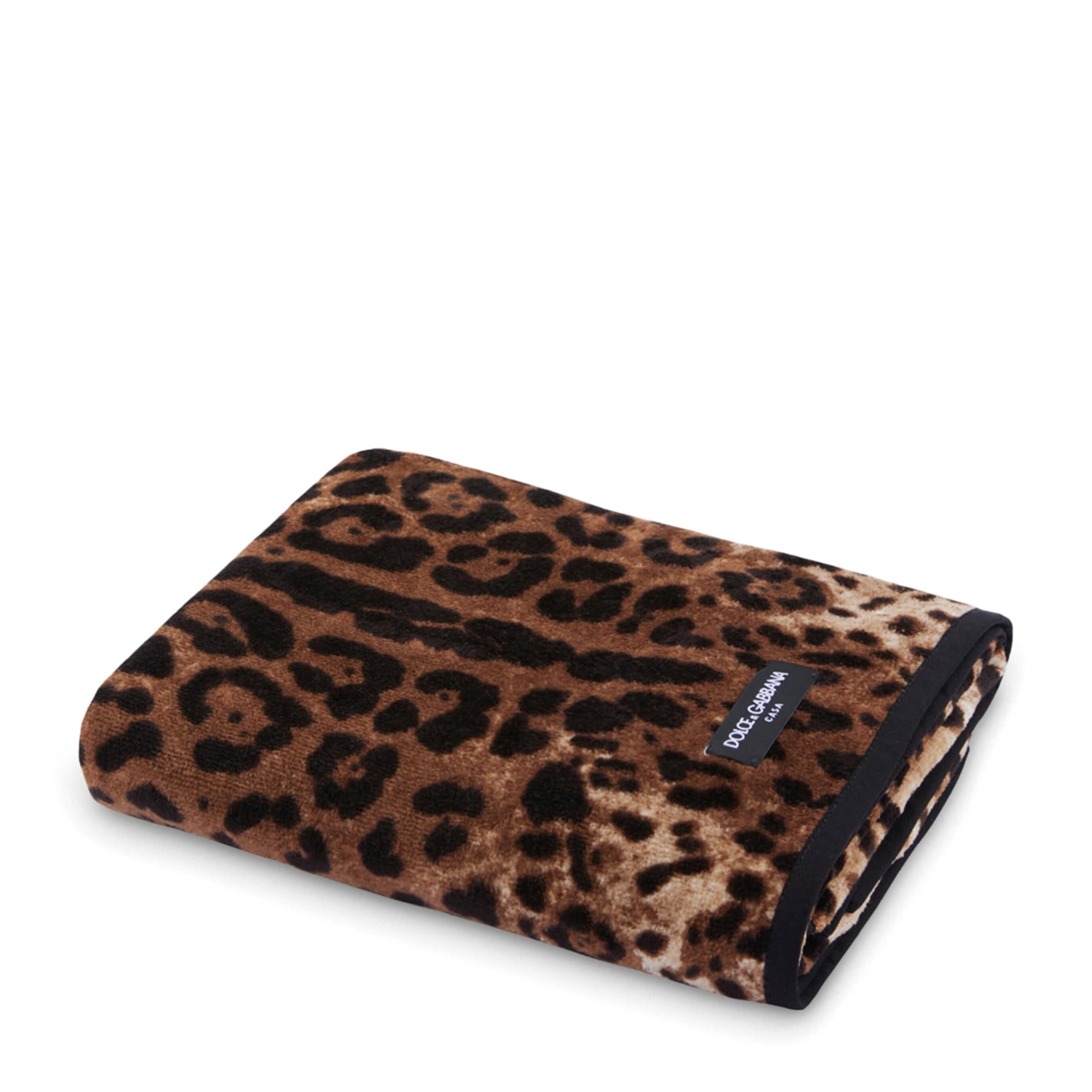 Dolce & Gabbana Casa Cotton Leopard Print Hand Towel (60cm x 110cm)