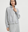 Brunello Cucinelli Grey Sparkling Piqué Zip-Up Sweatshirt
