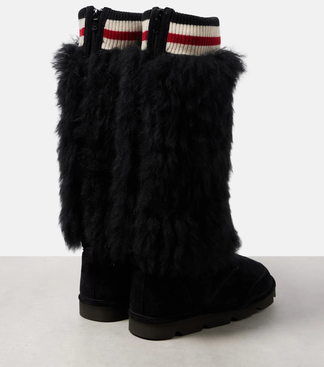 Brunello Cucinelli - Mountain shearling-trimmed suede knee-high boots