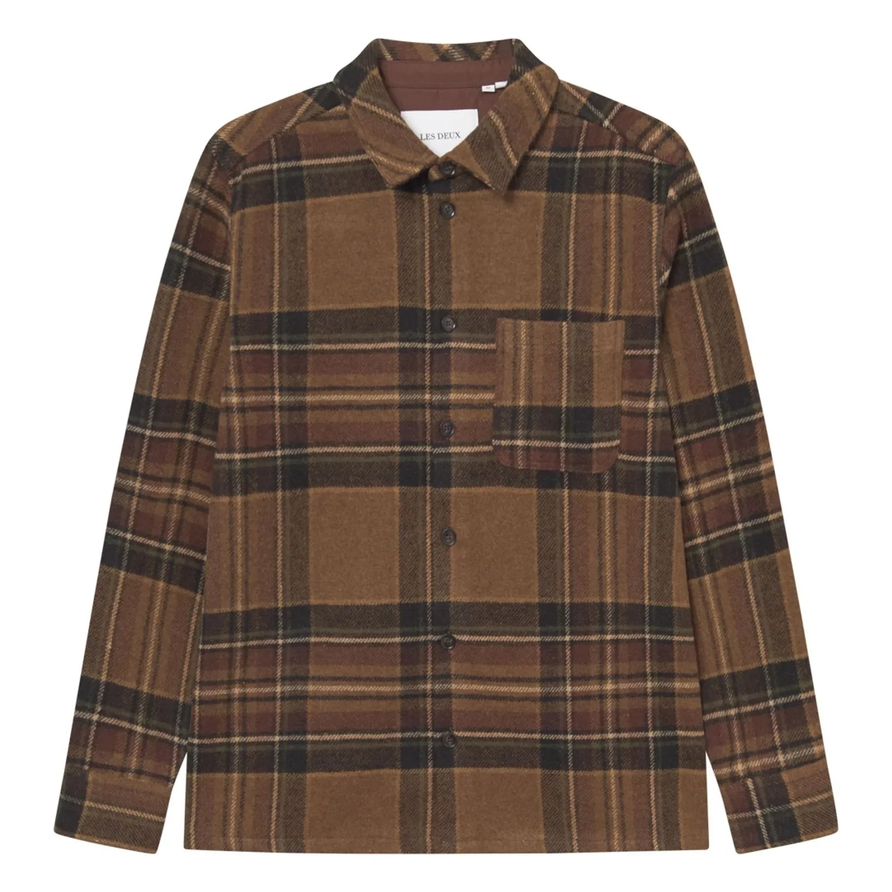 Les Deux - Kaleb Carreaux Wool Overshirt | Brown