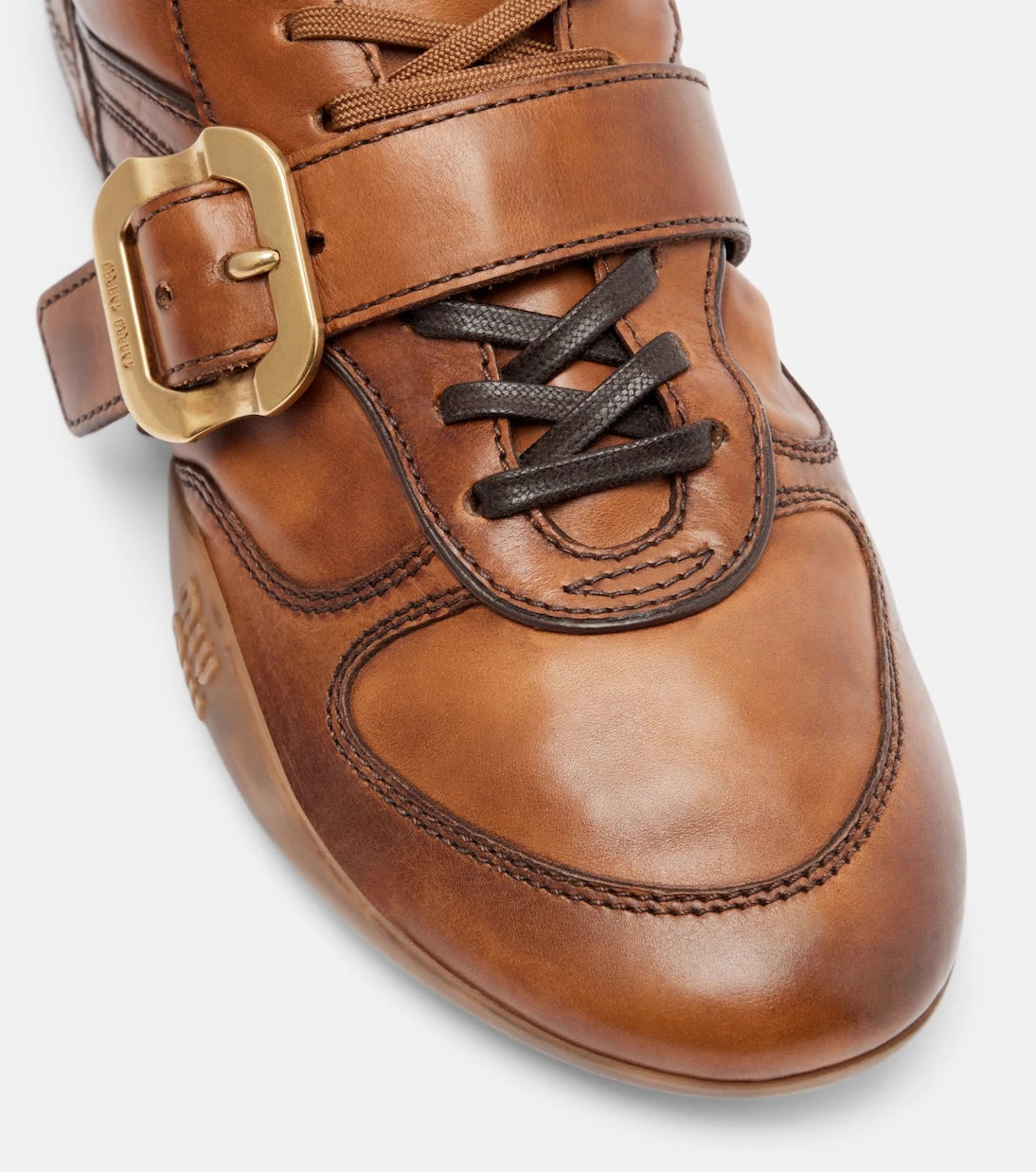 Miu Miu - Logo leather sneakers