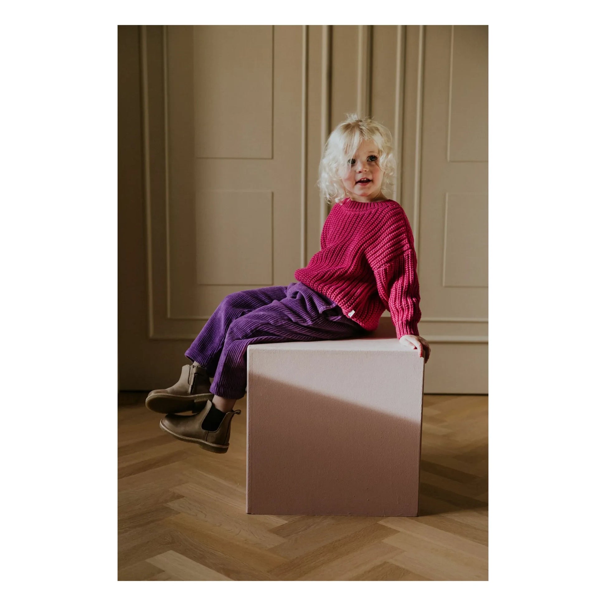 Yuki - Organic Cotton Chunky Sweater | Fuchsia