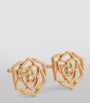 Rose Gold and Diamond Rose Earrings