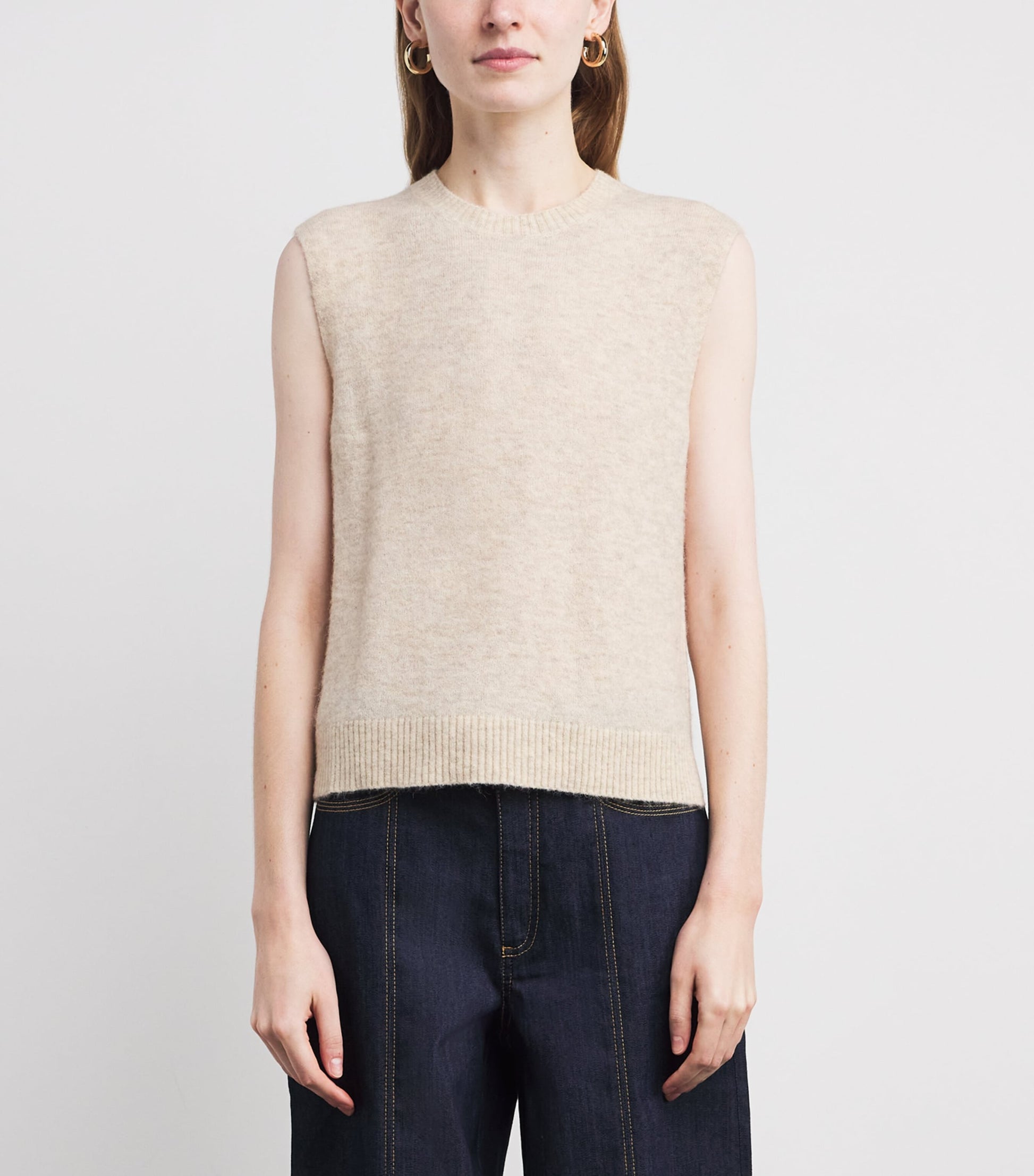 ME+EM Beige Alpaca-Blend Knitted Vest