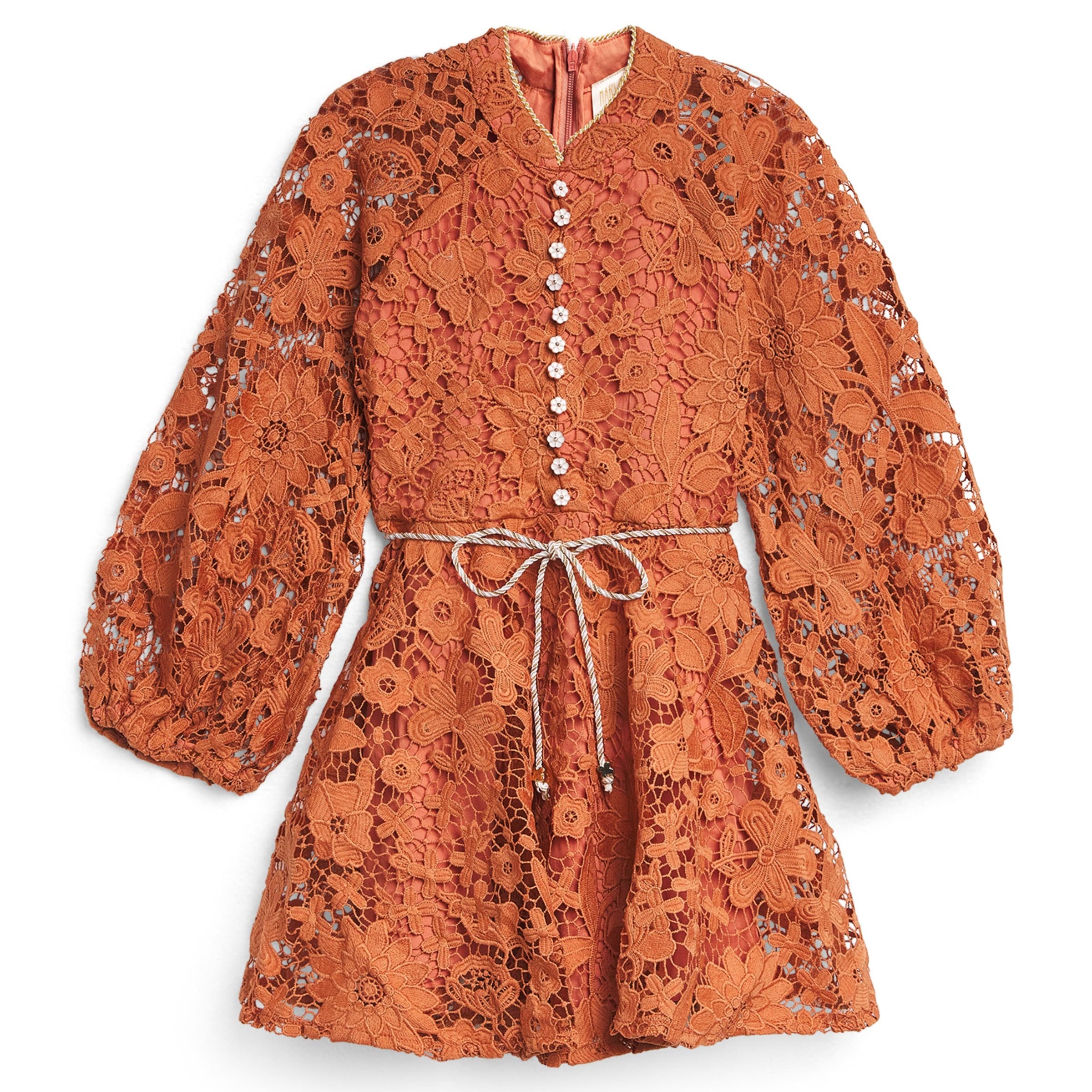 Orange Embroidered Esme Mini Dress (3-16 Years)