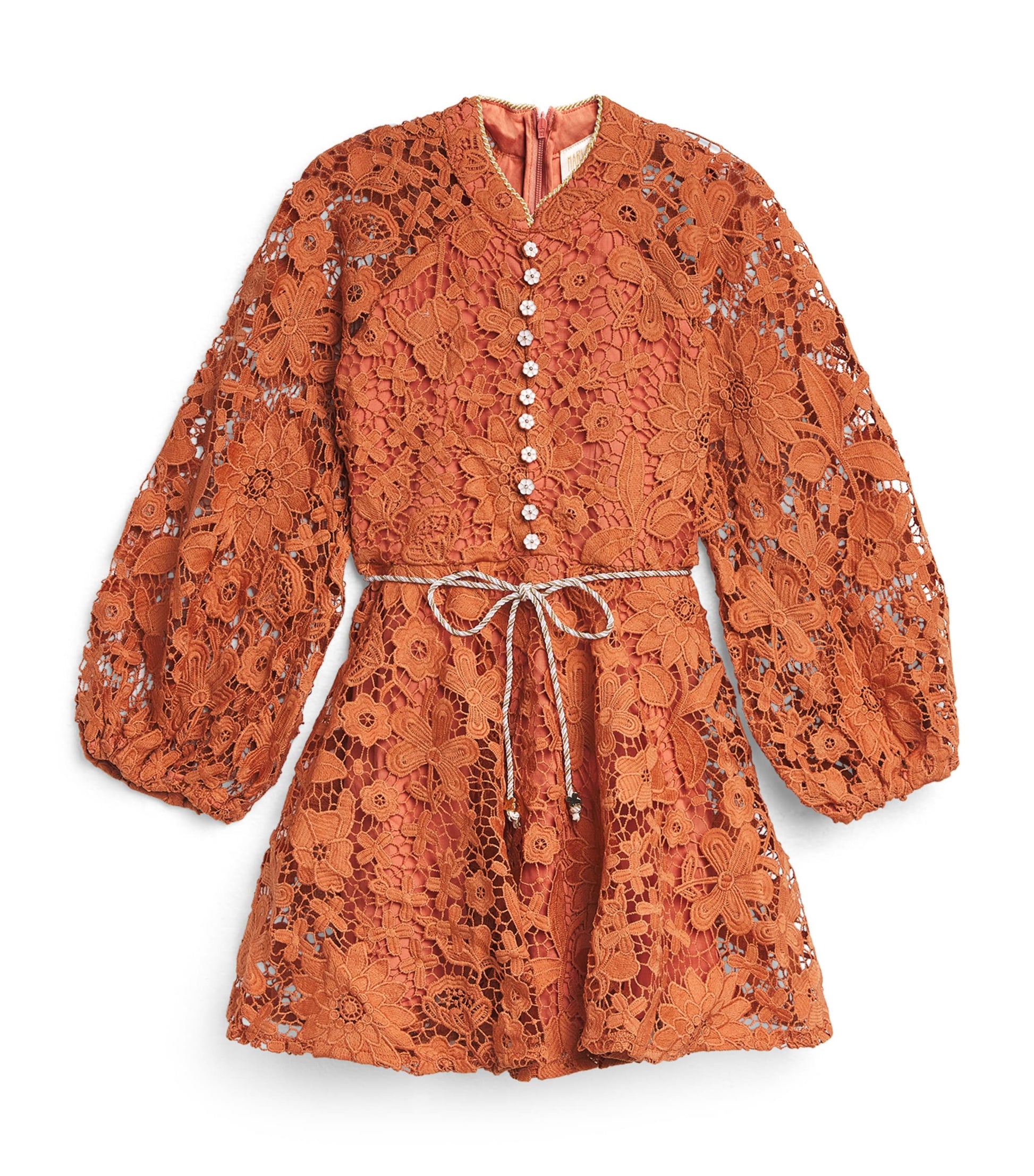 Orange Embroidered Esme Mini Dress (3-16 Years)
